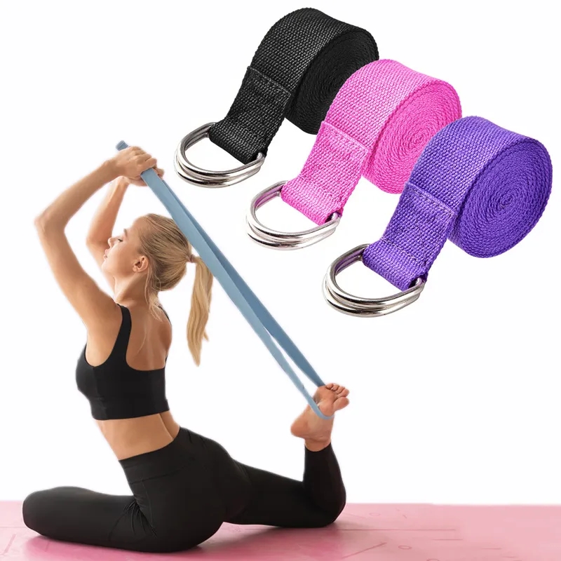 Yoga Fitness Ring - Tali Yoga latihan katun 183*3.8cm sabuk