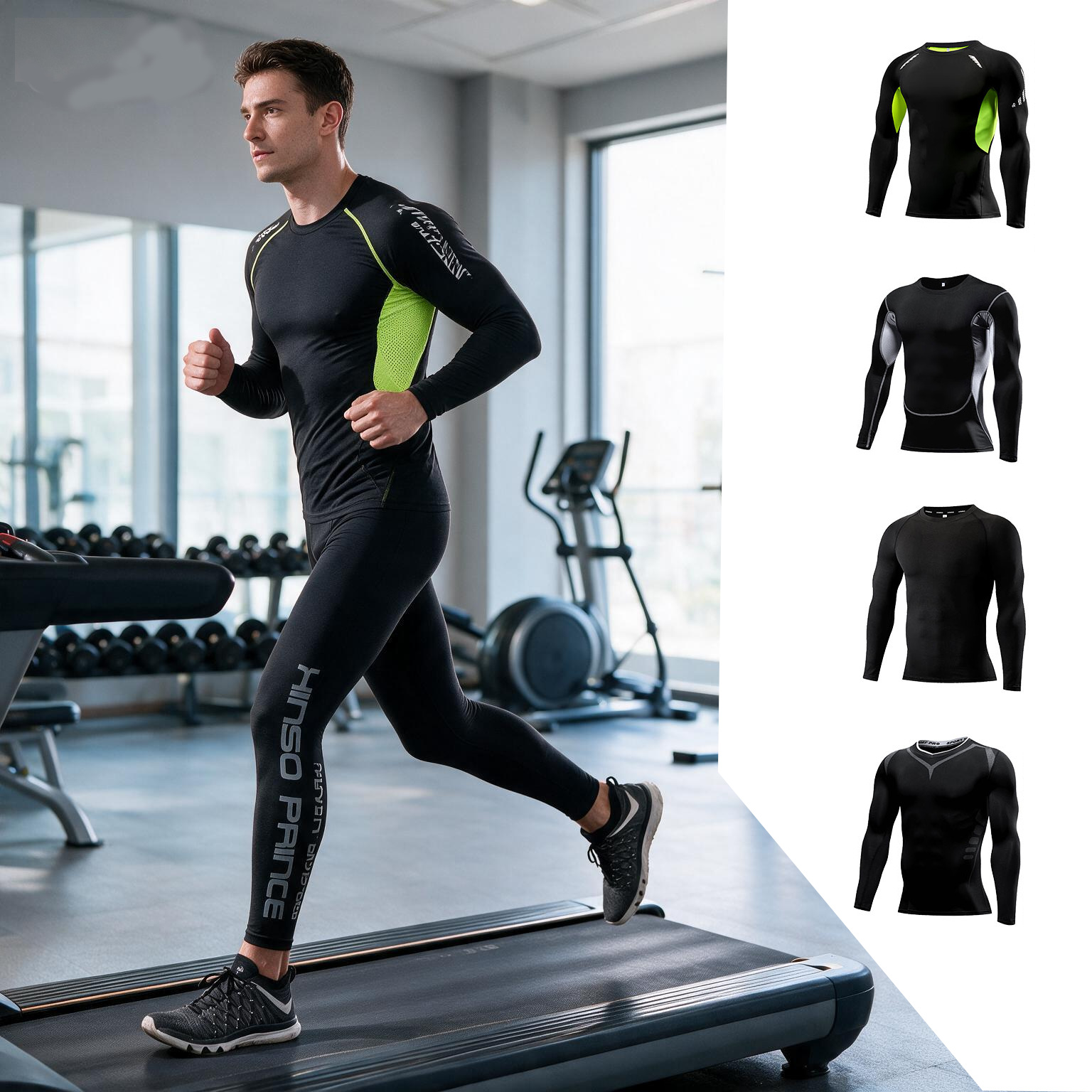 Yoga Fitness Wear - Setelan Olahraga Kompresi Pria 2026, Setelan