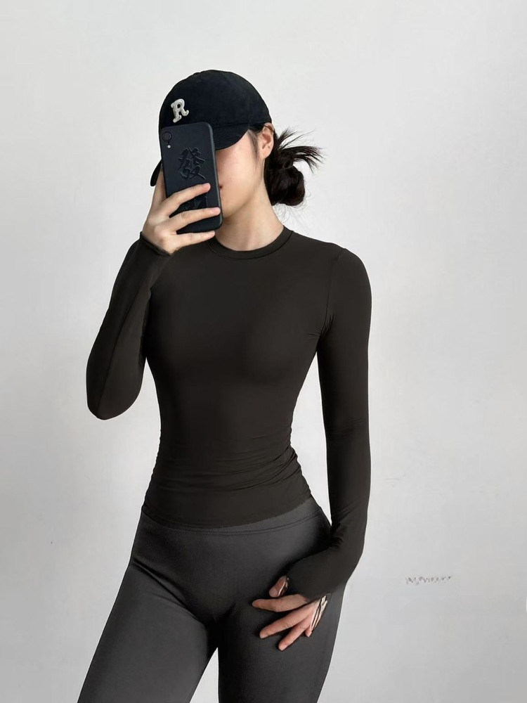 Yoga Fitness Wear - Kaos Yoga Lengan Panjang Slim Fit