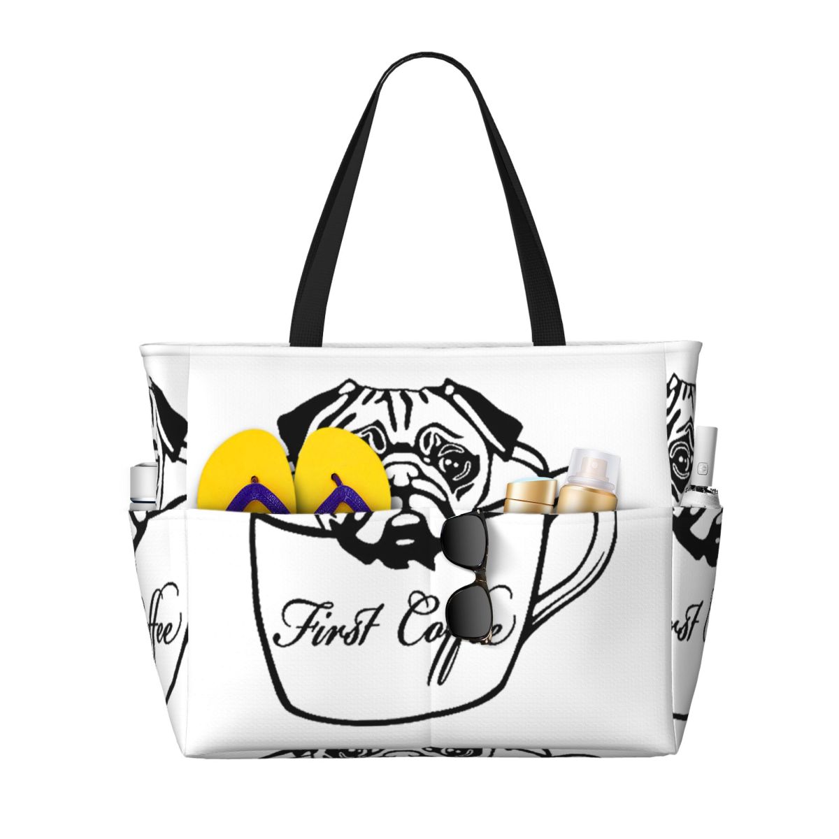 Pug First Coffee Beach Tote Ba - Yoga In Fitness First ulasan dan harga